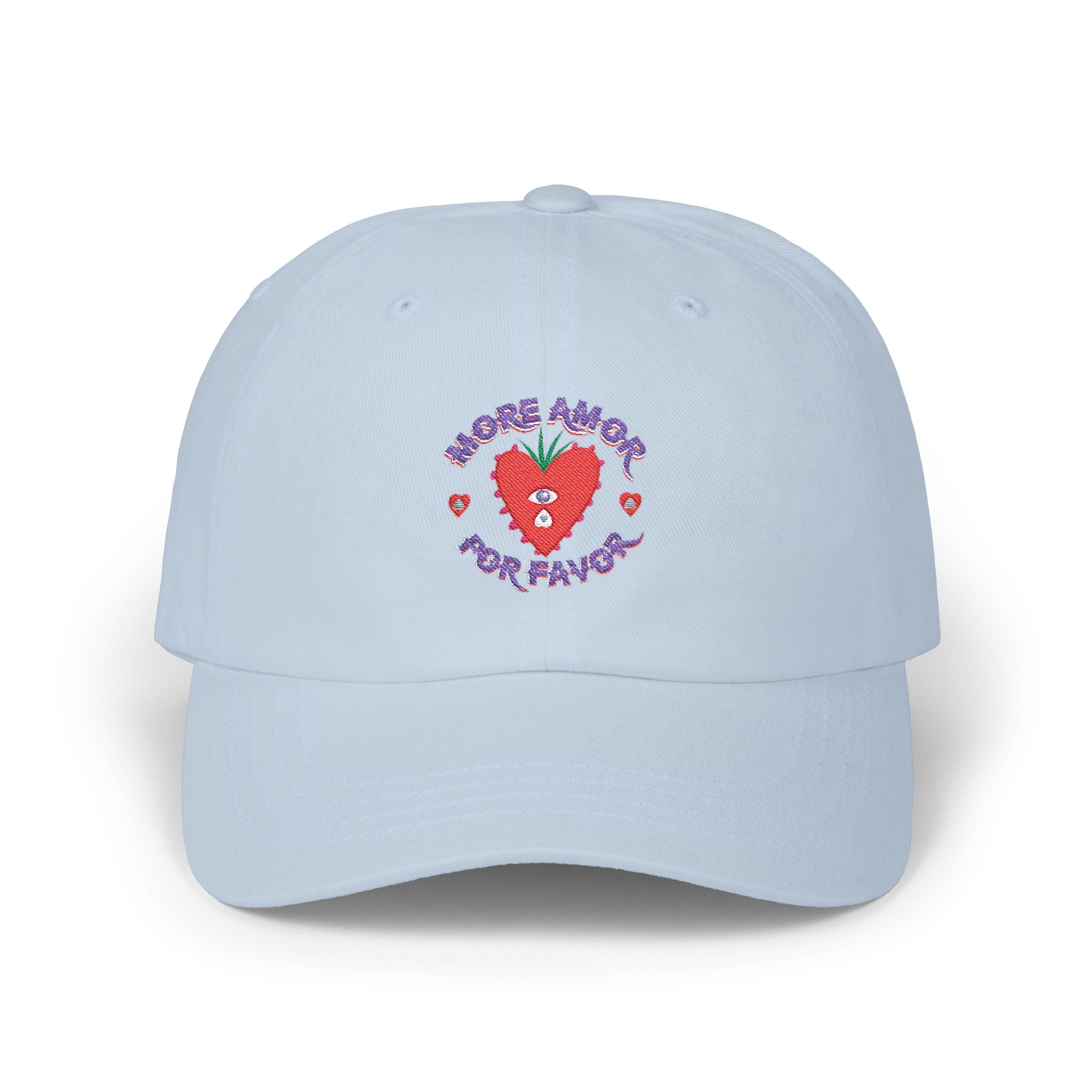 More Amor Por Favor pink dad cap - cute embroidered strawberry Latina gift baseball hat