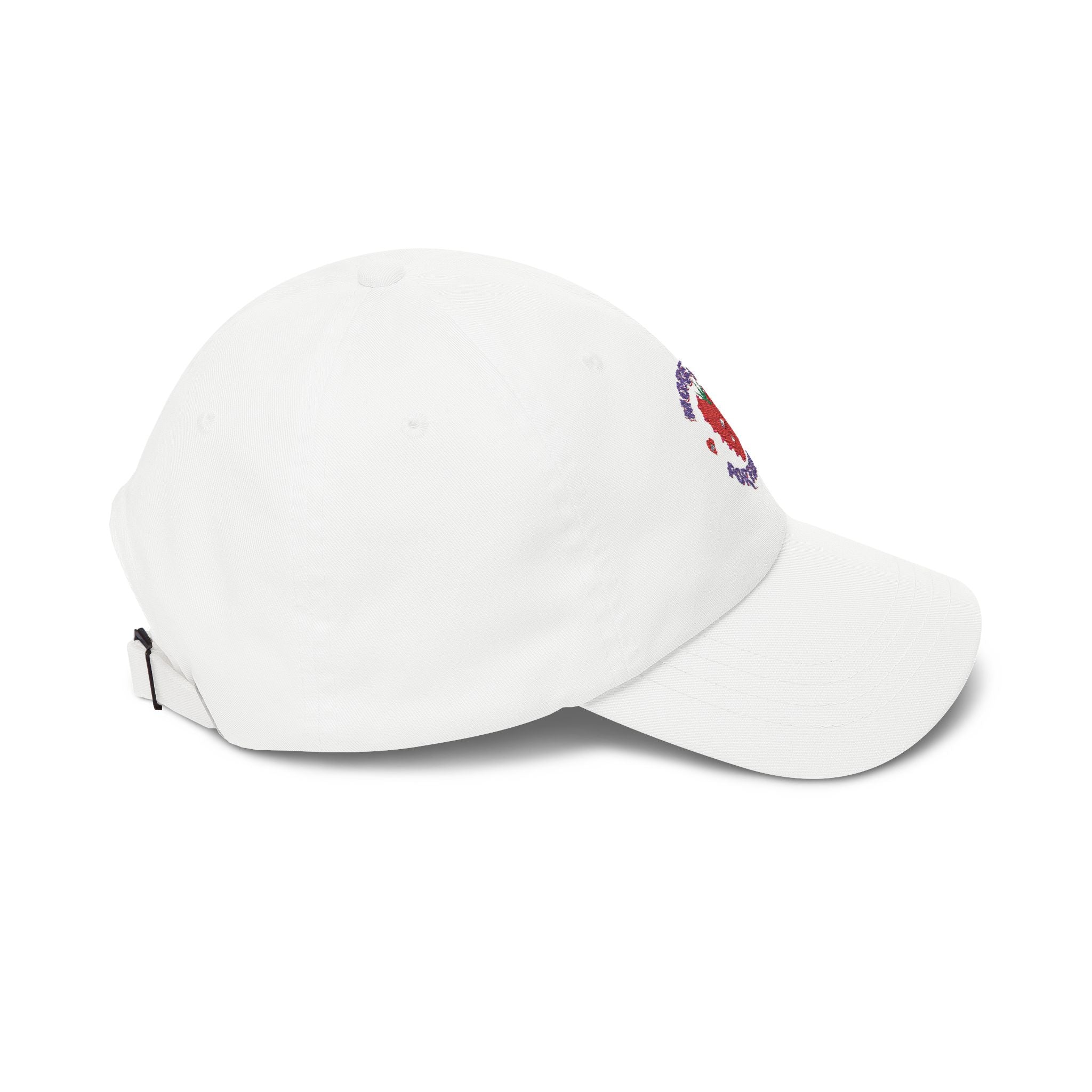 Cute embroidered amor strawberry cap - More Amor Por Favor Latina gift hat pastel colors