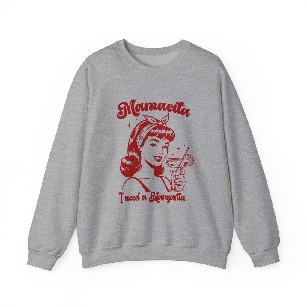 Mamacita Margarita white crewneck - funny Latina mom margarita gift sweatshirt