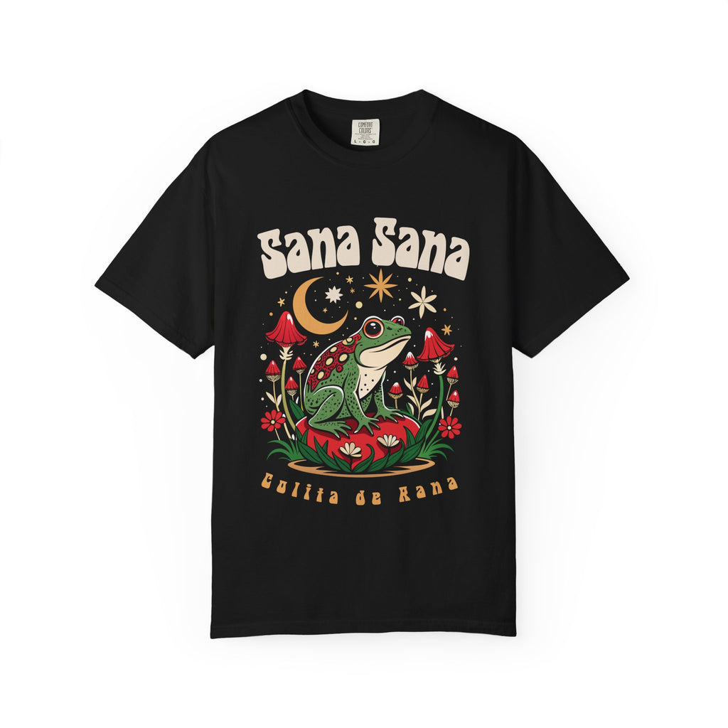 Sana Sana Colita de Rana pepper tee - vintage garment dyed frog moon Latina gift shirt