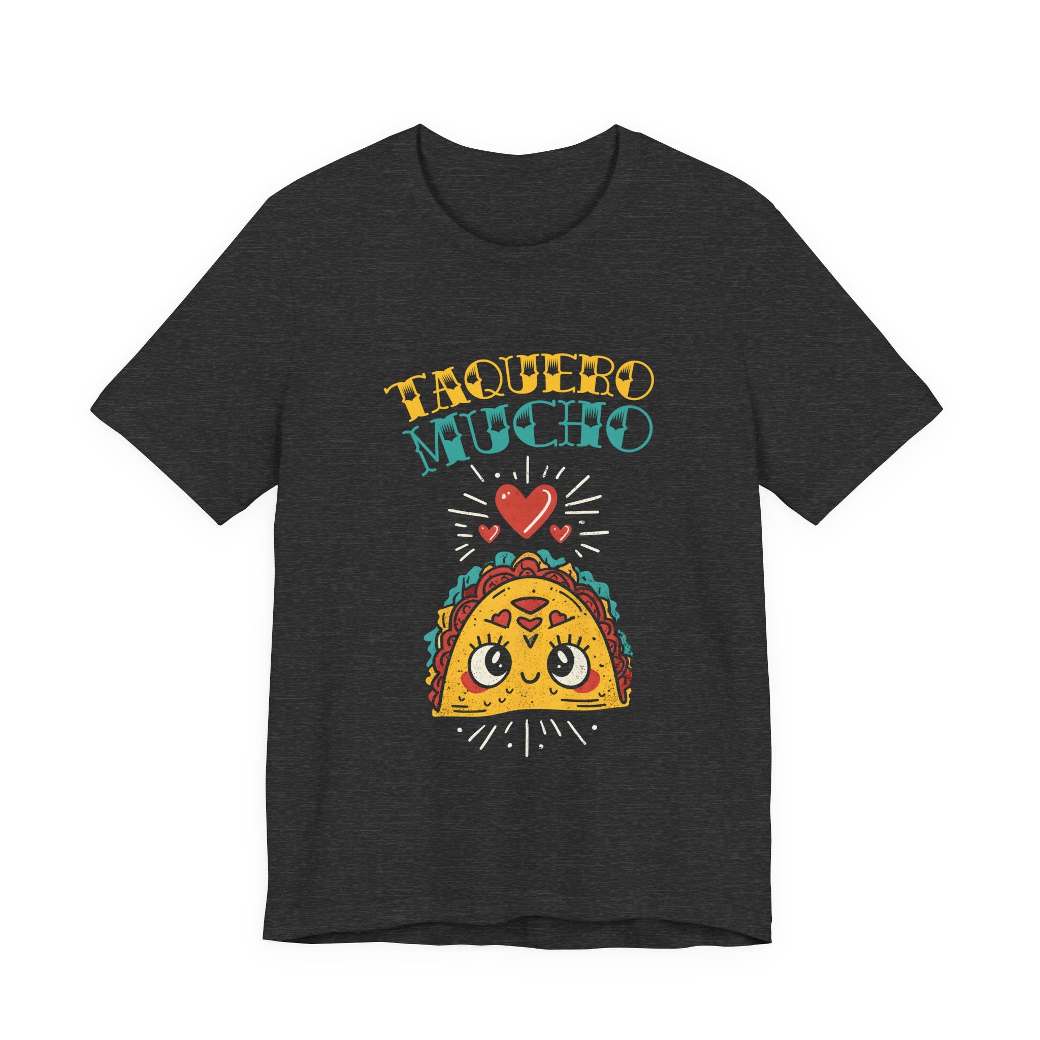 Taquero Mucho tee in dark grey heather - Cinco de Mayo Mexican food gift shirt