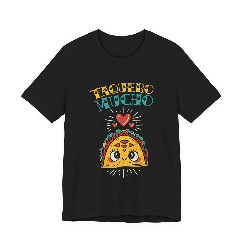 Taquero Mucho funny taco t-shirt in black - cute Mexican food lover graphic tee