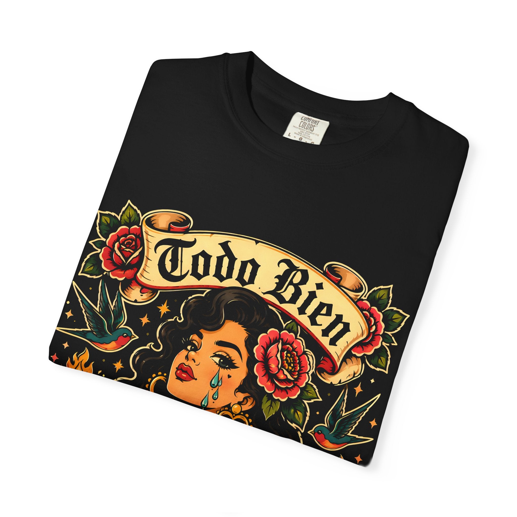 Todo Todo Bien Ya Lloré T-Shirt | Retro Floral Portrait Latina Graphic Tee